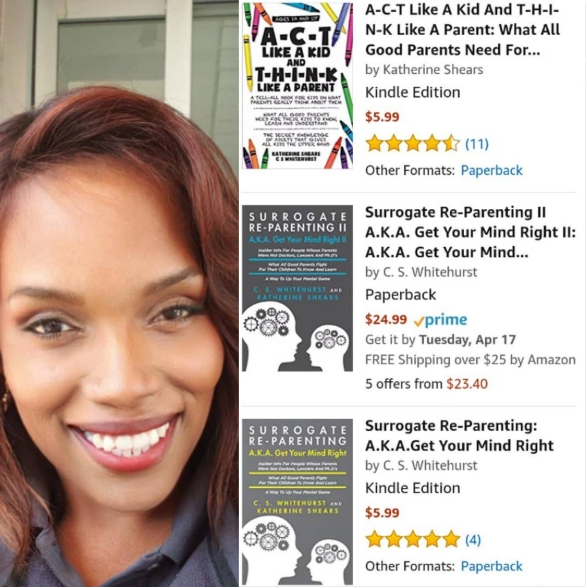 Katherine Shears books on Amazon: Act Like a Kid, Surrogate Re-Parenting I and II