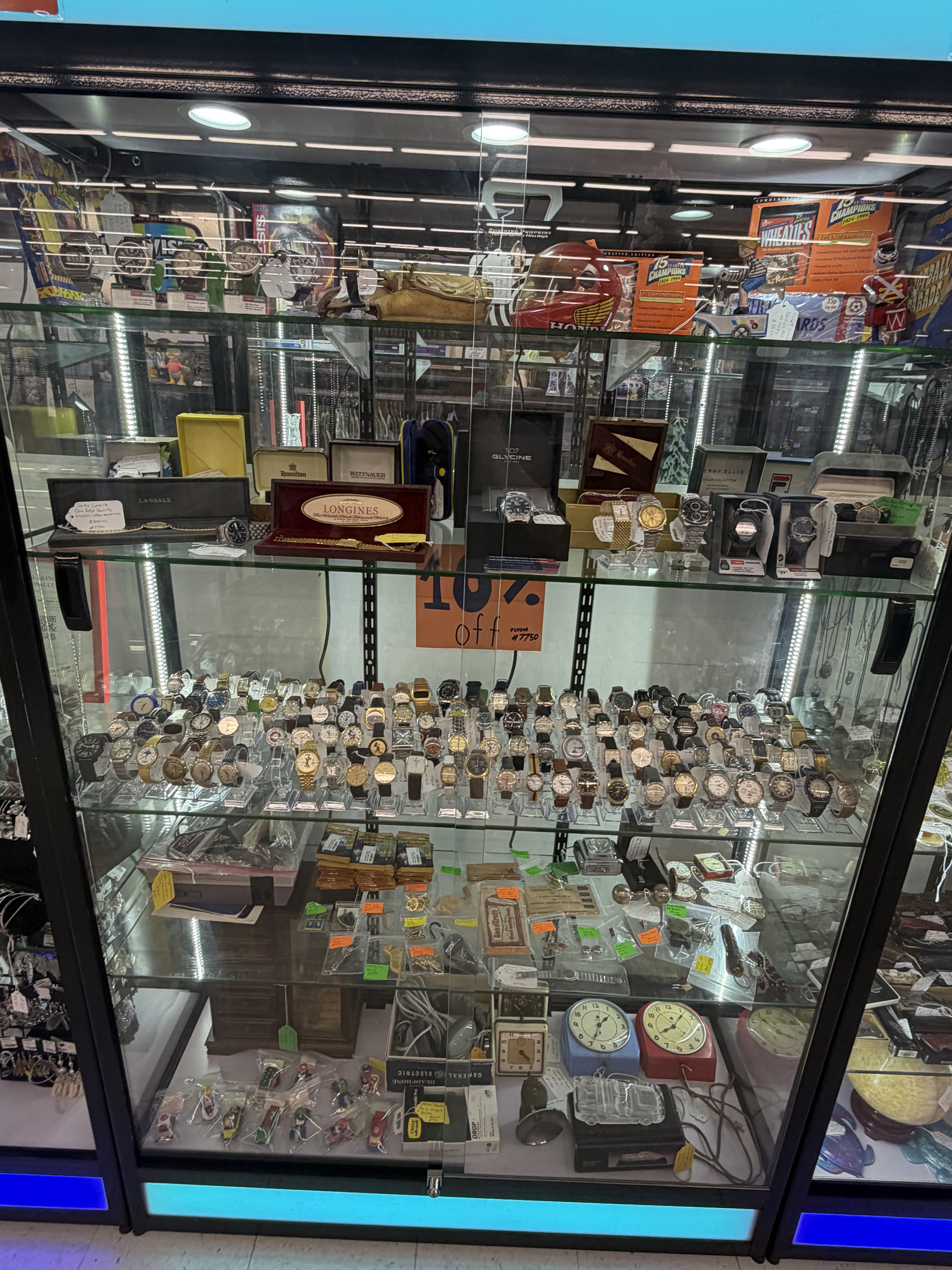 Vintage timepiece display case