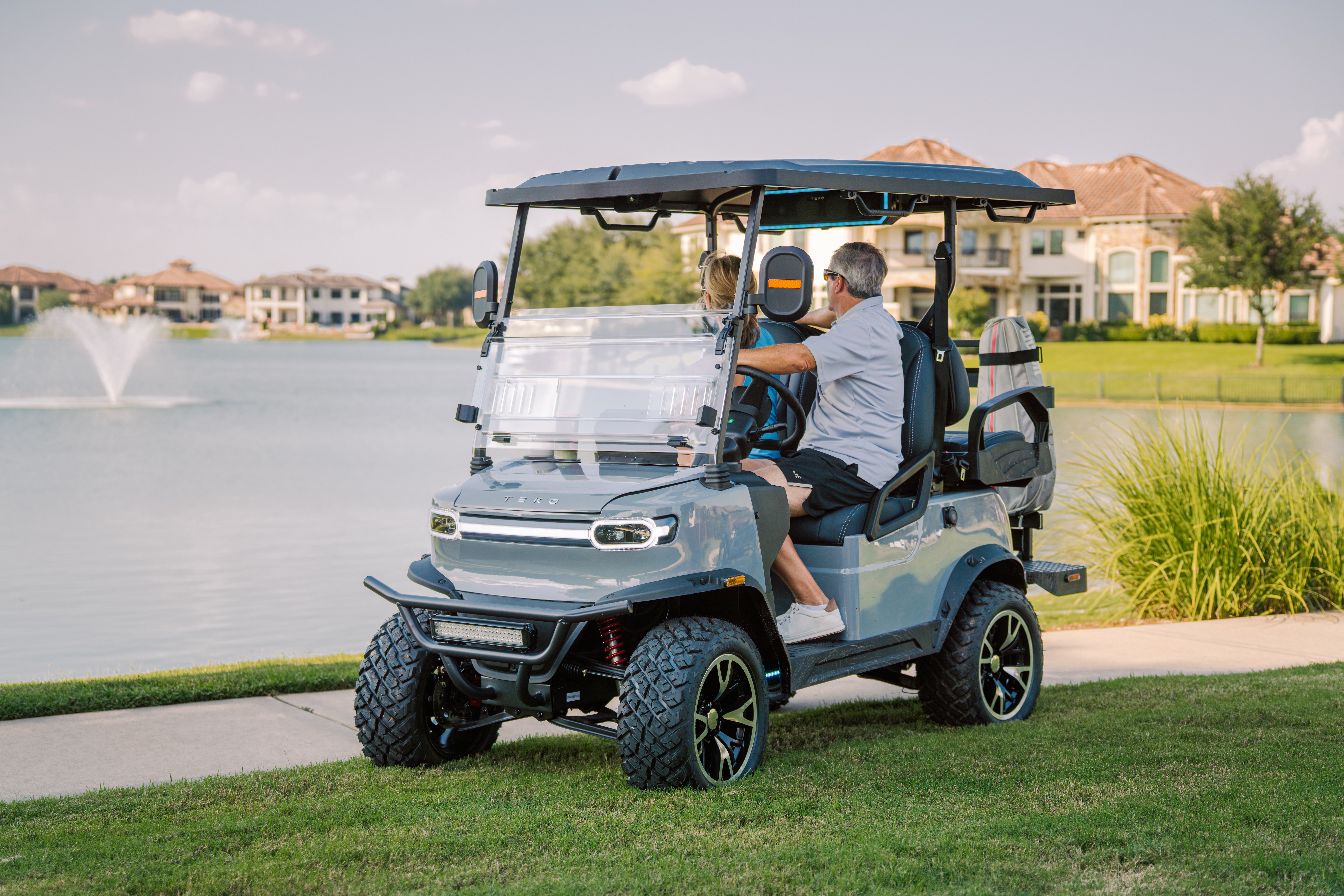 Teko golf cart lakeside in a golf community