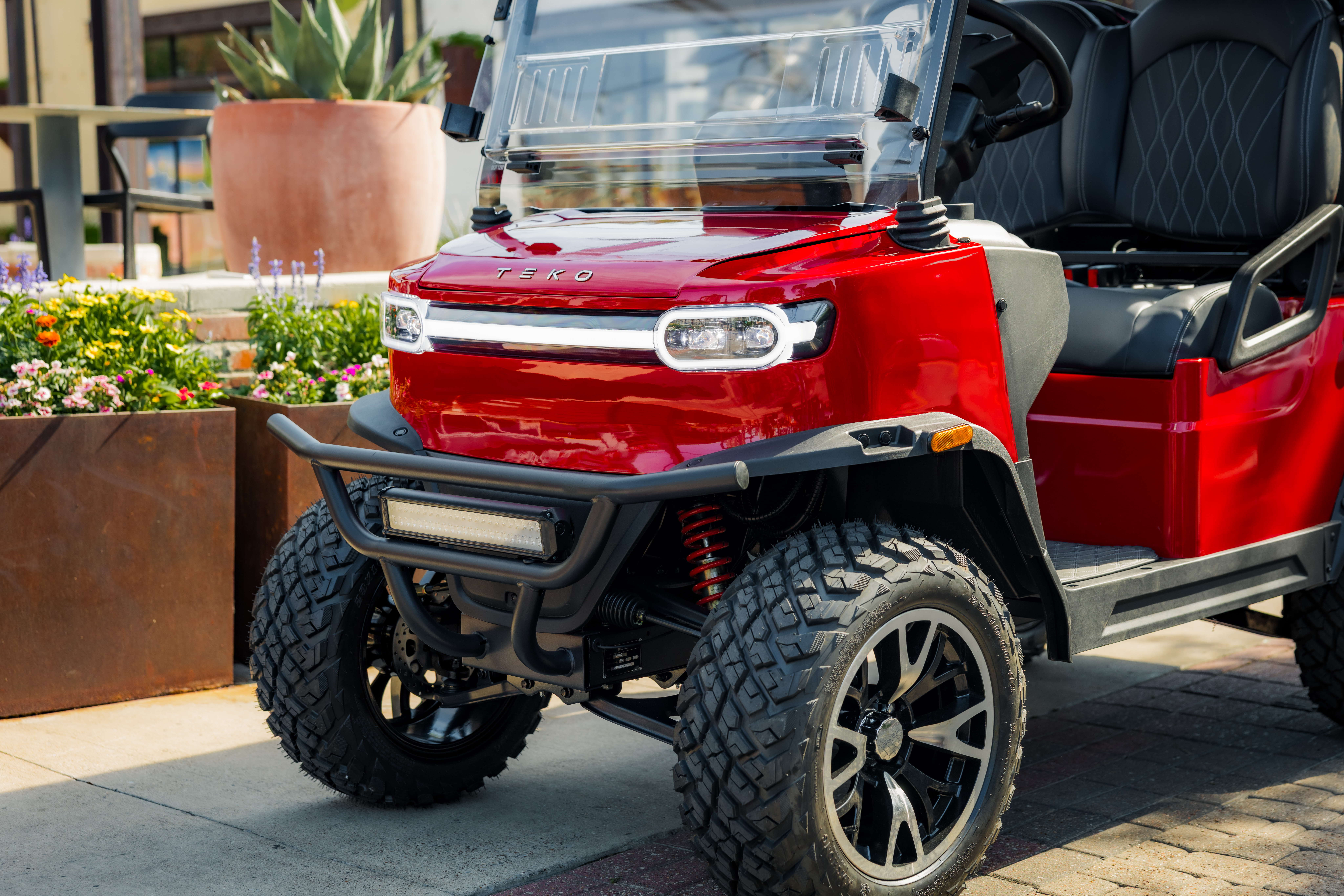 Red Teko Turbo electric golf cart