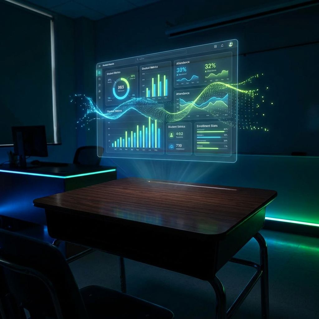 Education technology dashboard with data visualizations