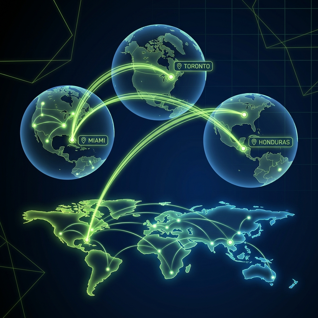 International team collaboration across Miami, Toronto, and Honduras