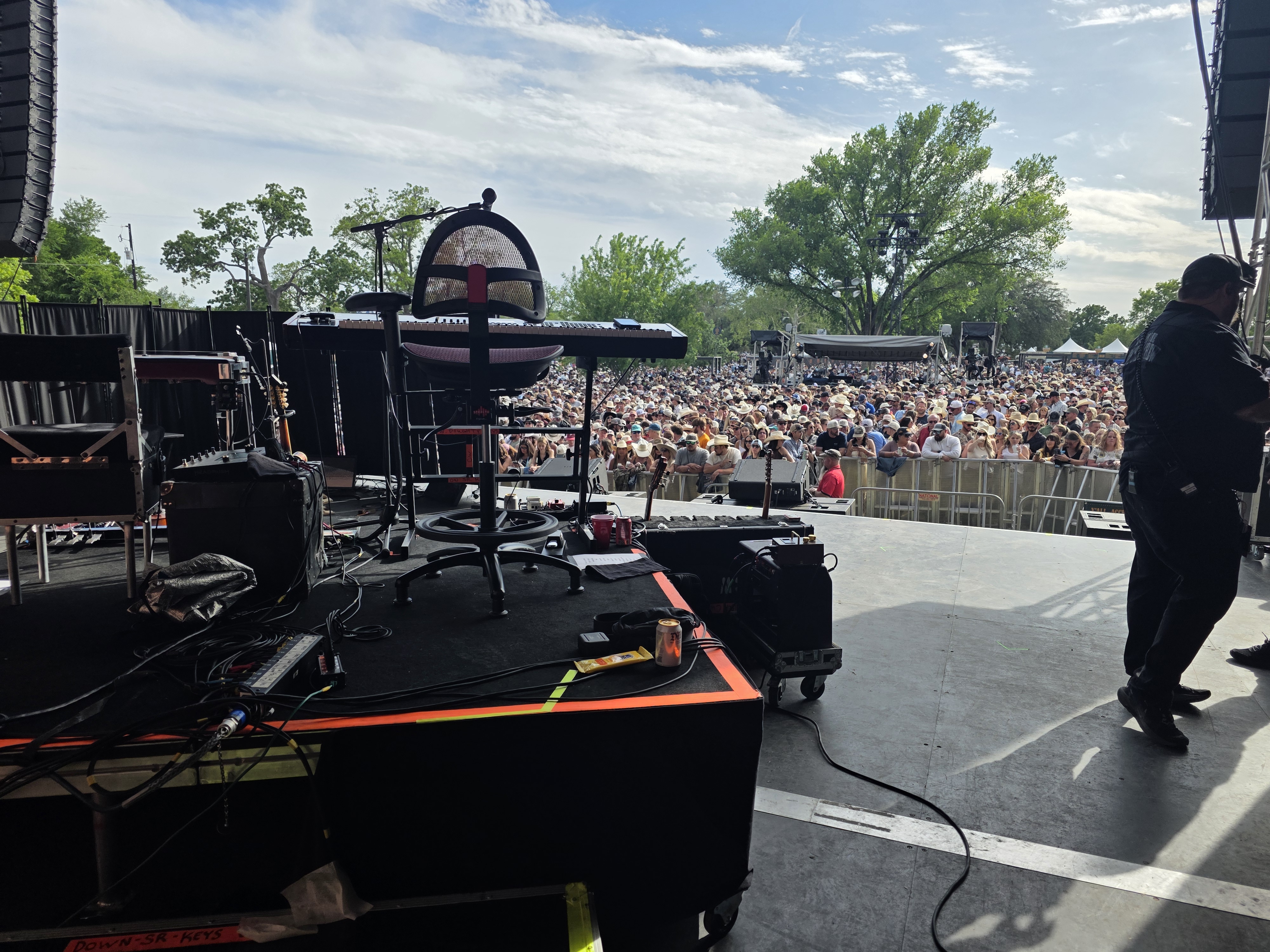Backstage crowd view
