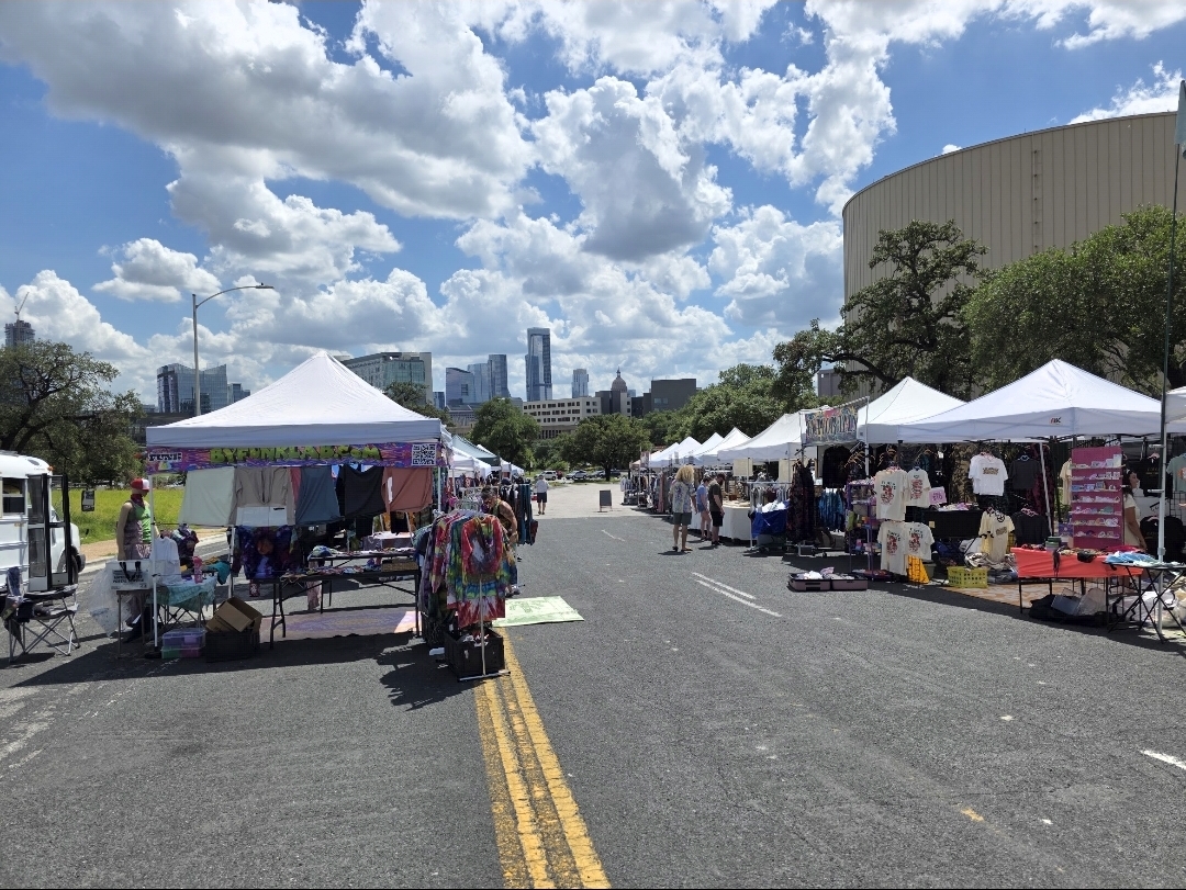 Vendor row at Moody Center