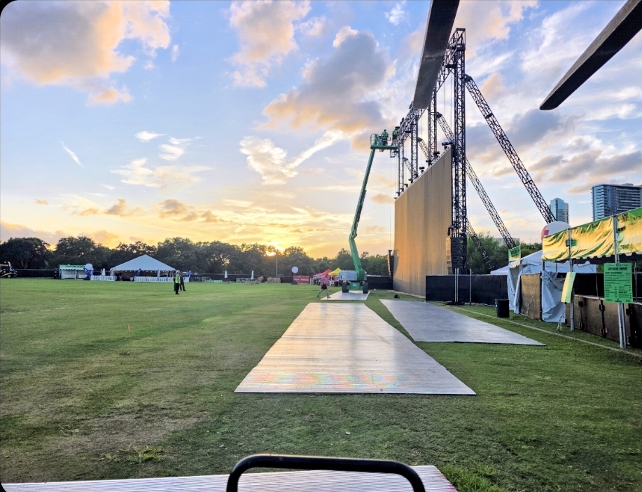 Austin — sunset over build site