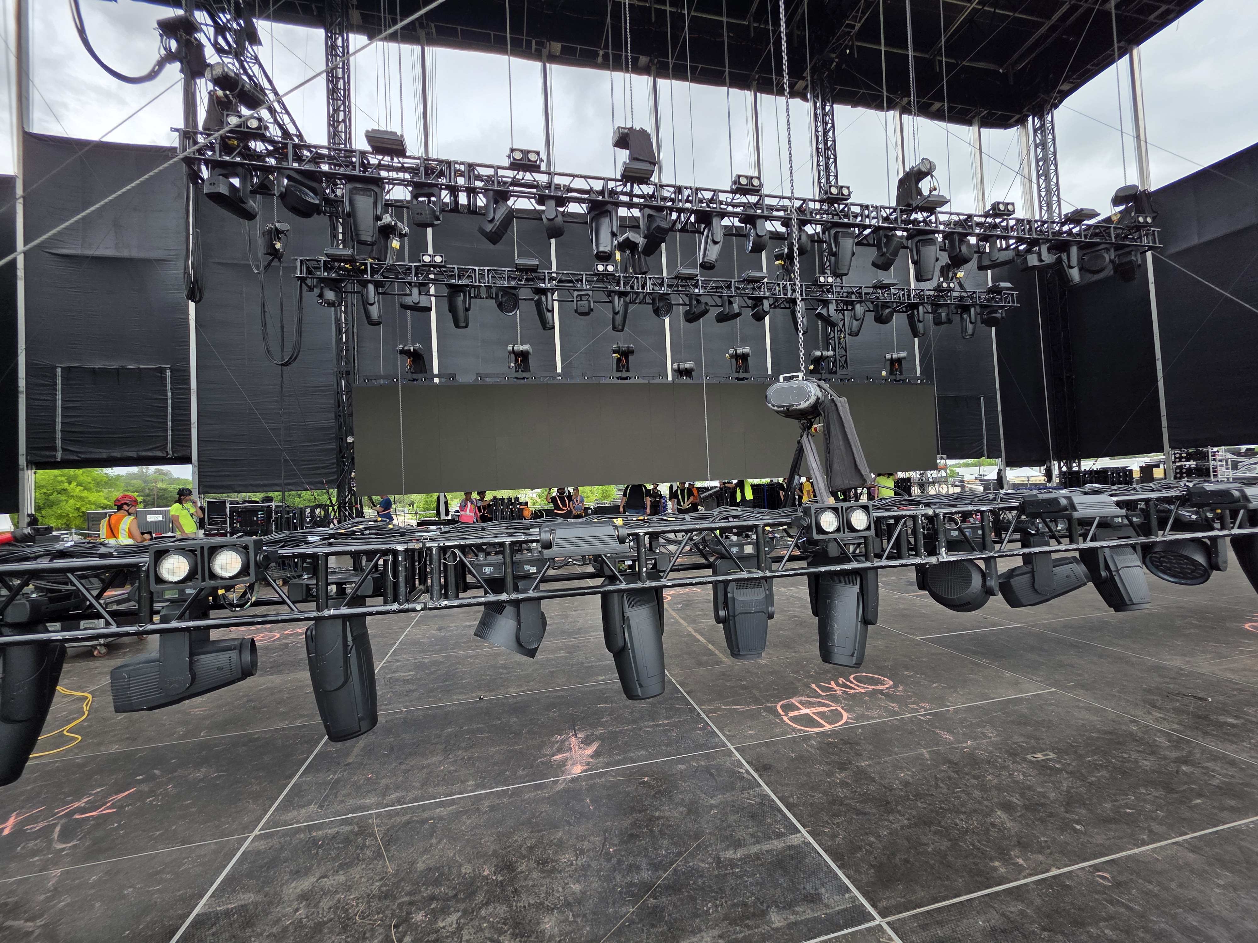 Lighting rig ready to fly