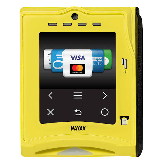 Nayax card reader with Visa, Mastercard, American Express