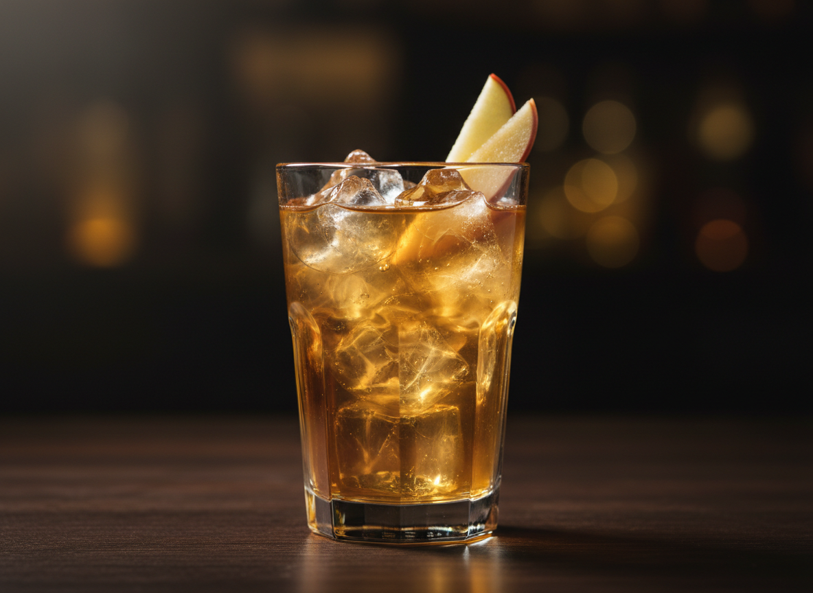 Apple Tenney cocktail with Tenneyson Black Ginger and apple cider