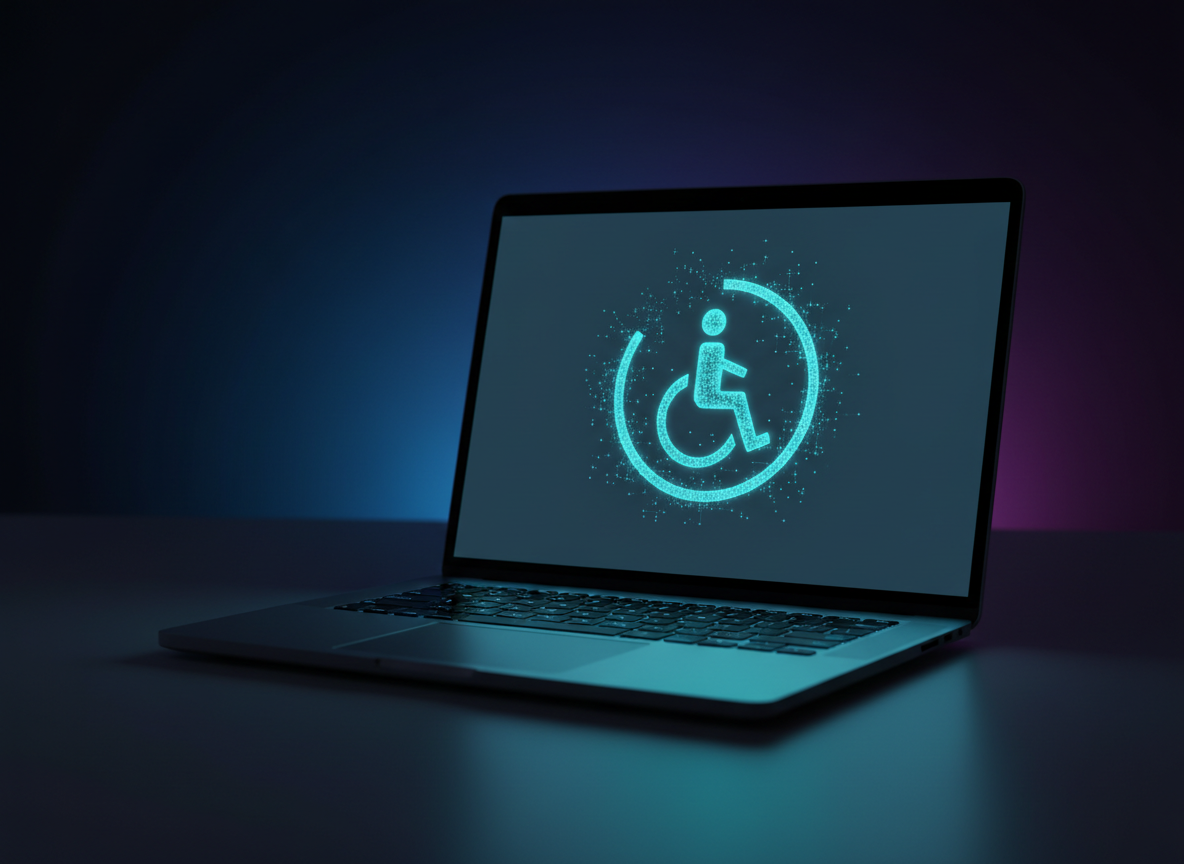 Accessibility compliance interface showing WCAG 2.2 standards alongside AI monitoring dashboard