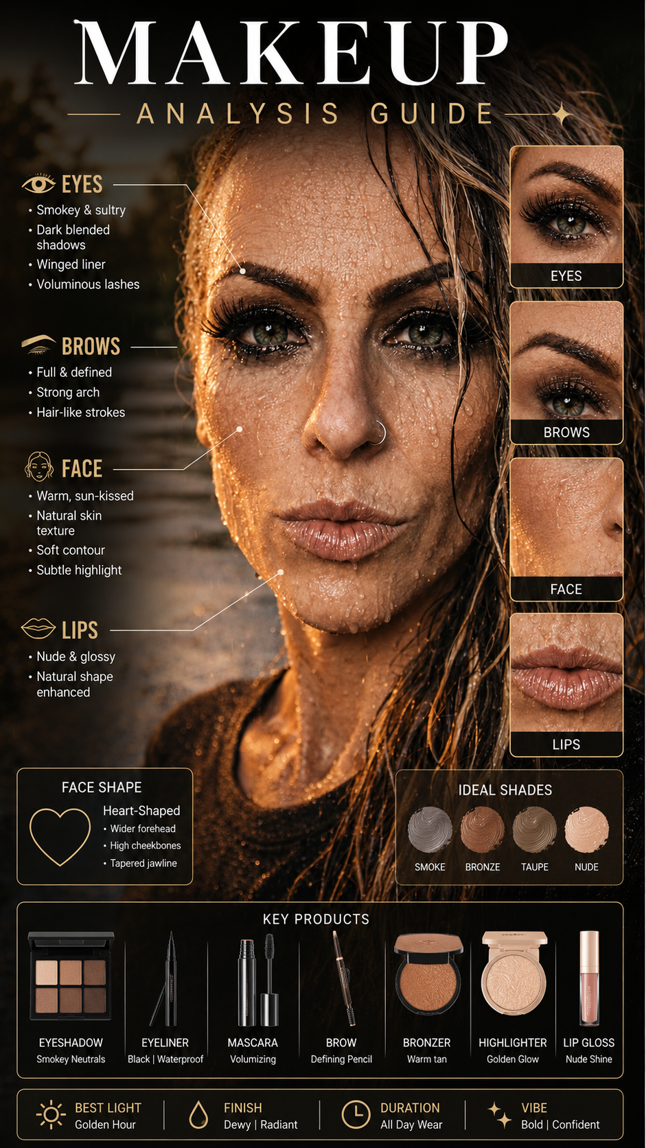 Makeup Analysis Guide — warm bronze smokey look