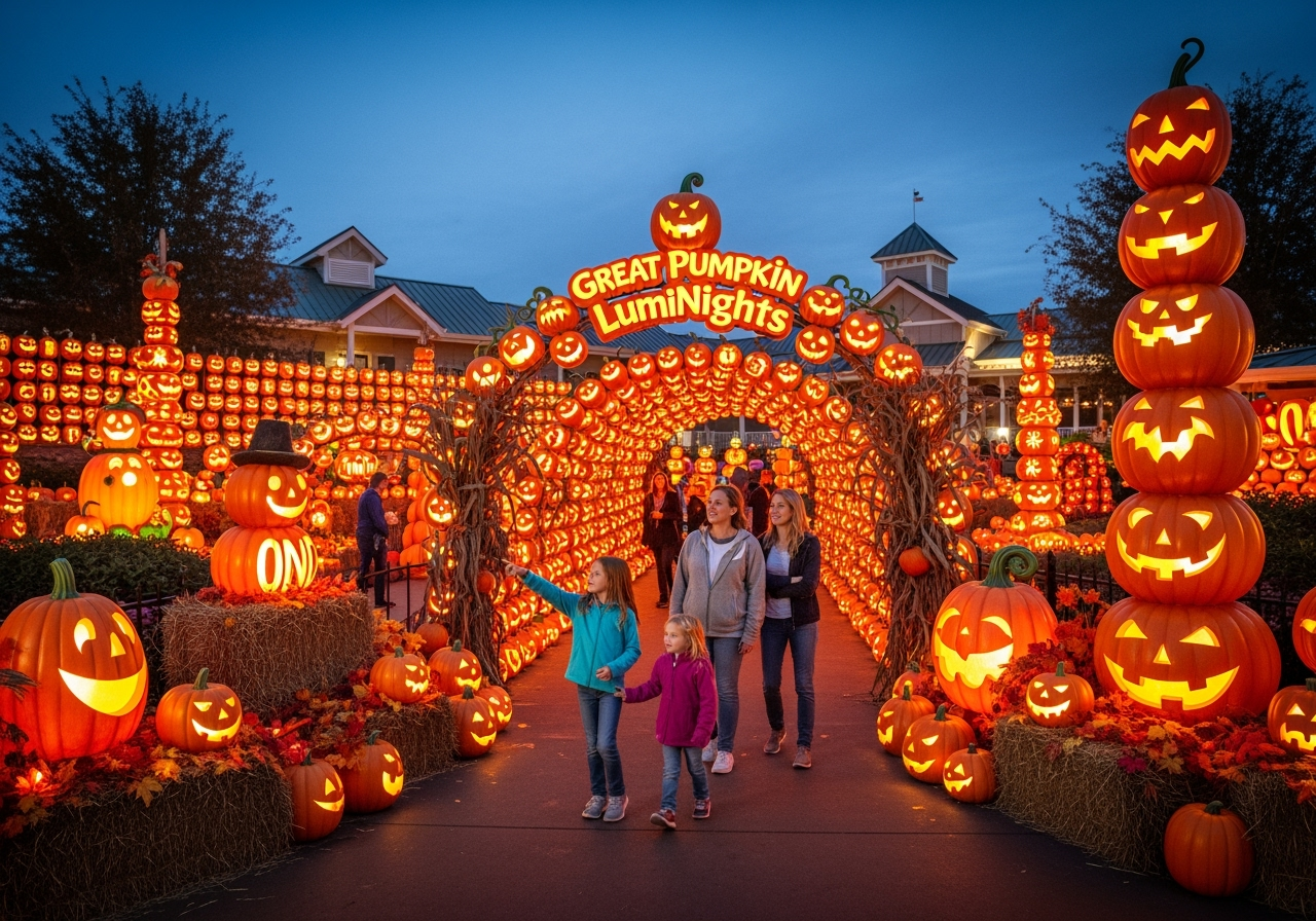 Dollywood Great Pumpkin LumiNights with thousands of illuminated carved pumpkins