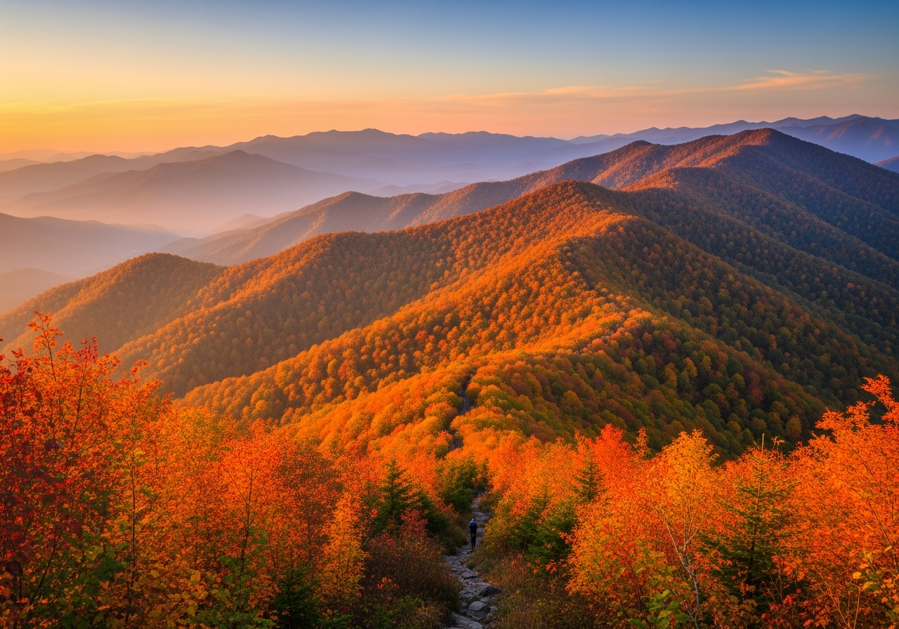 Stunning fall colors in Great Smoky Mountains National Park during October
