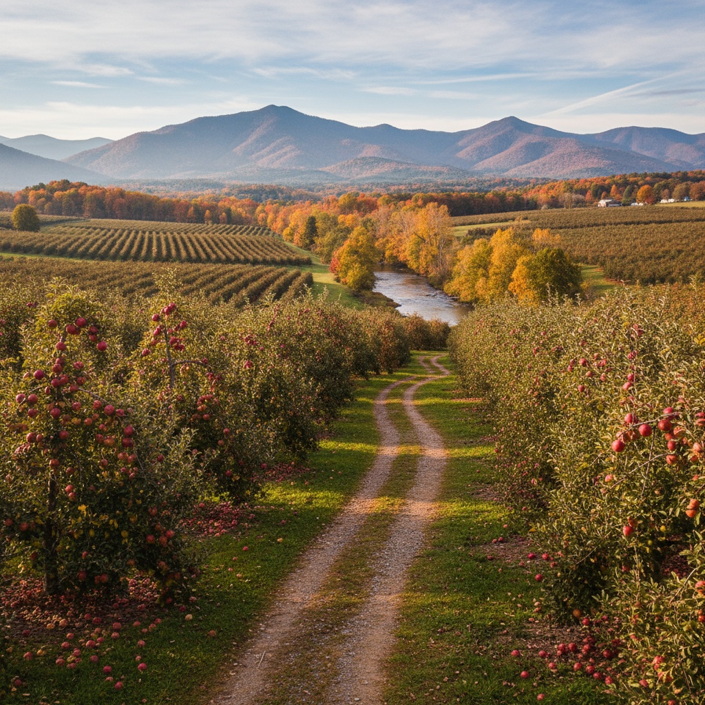 Apple Orchard by the River