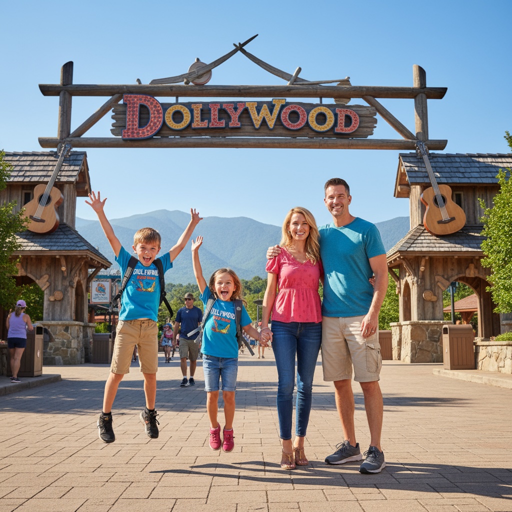 Happy family at Dollywood