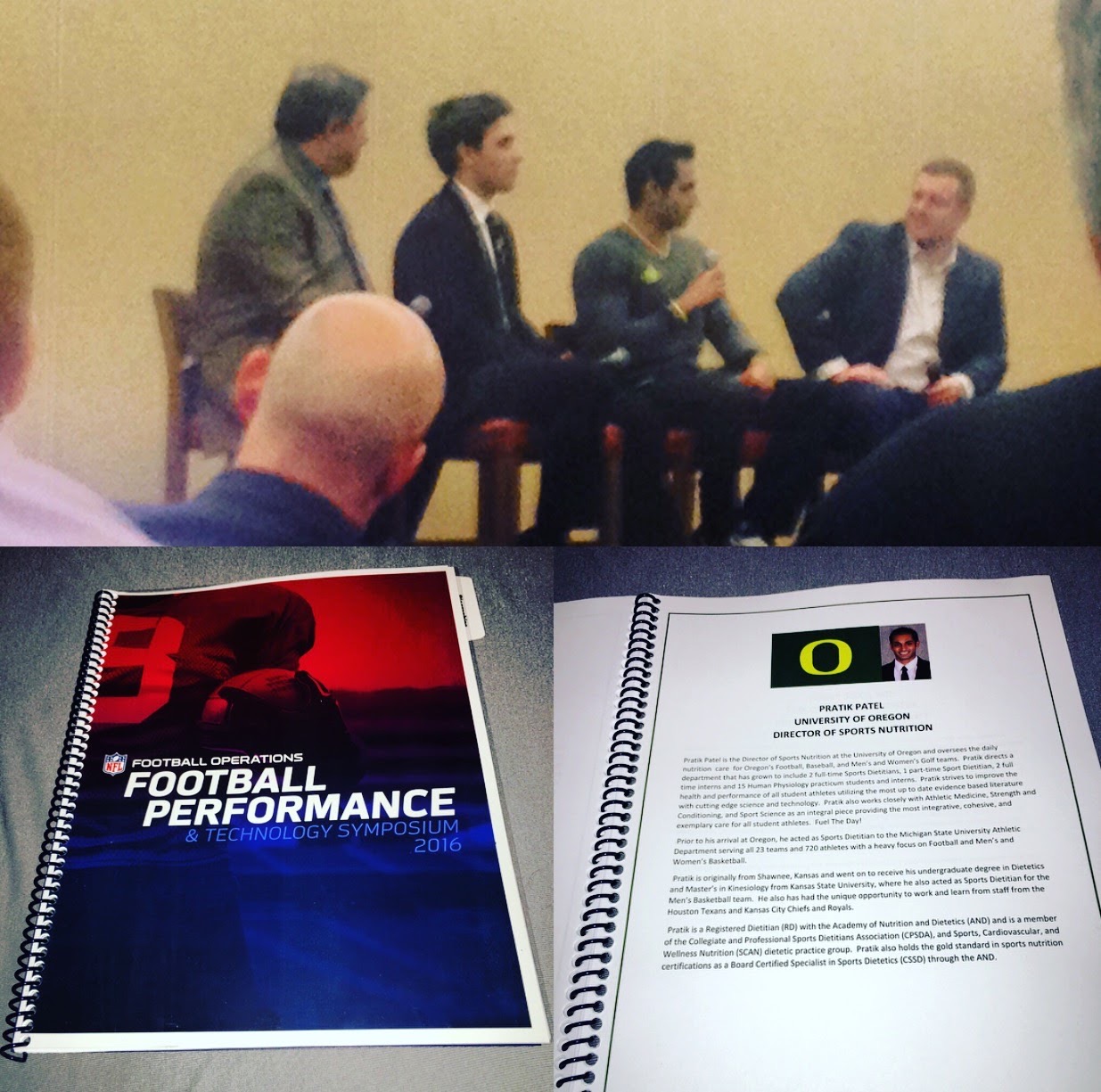 Pratik Patel speaking at the NFL Football Performance and Technology Symposium