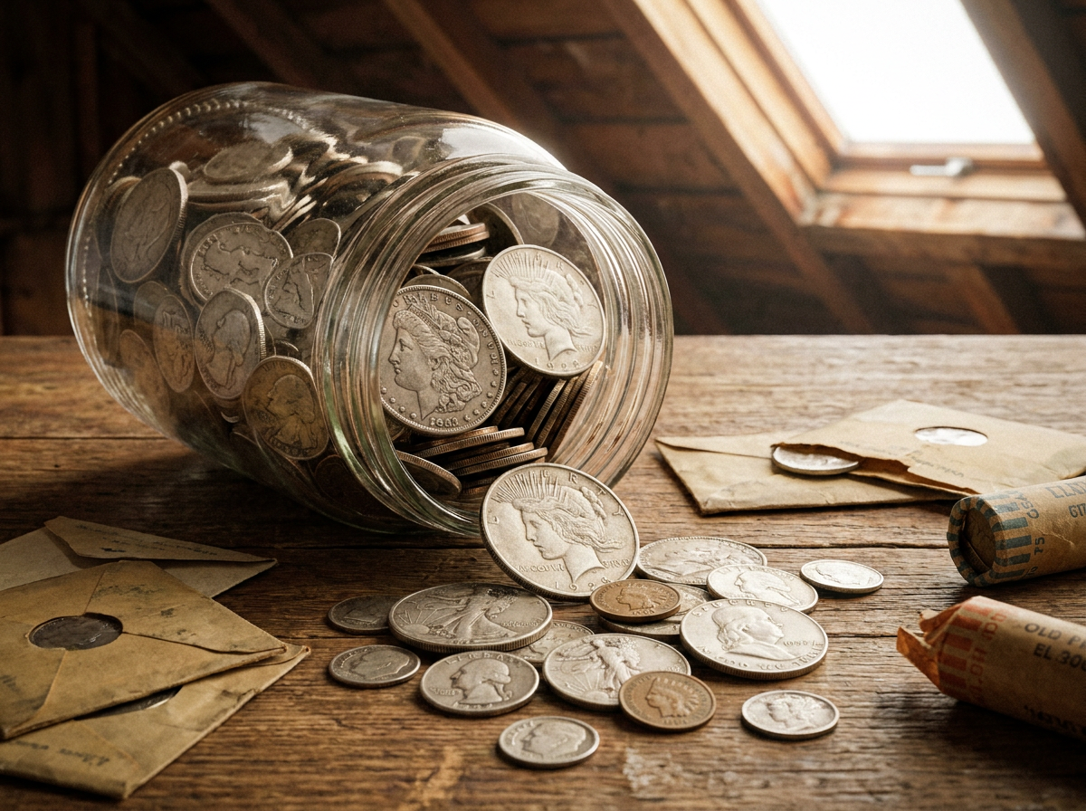 Loose coins in a jar — just how many people store them