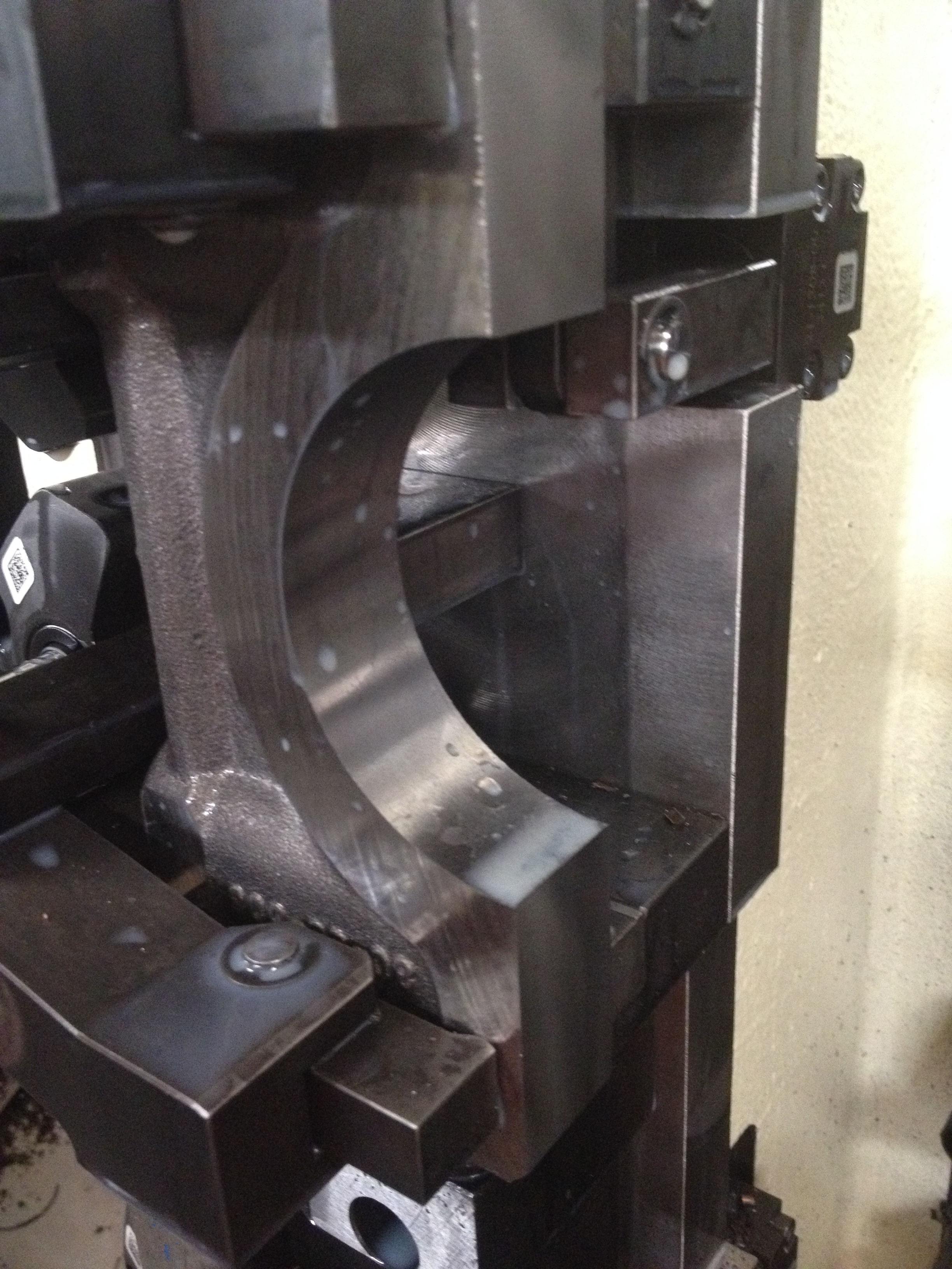 Machining setup on CNC machine