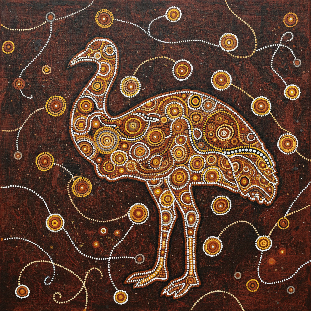 Aboriginal dot art emu