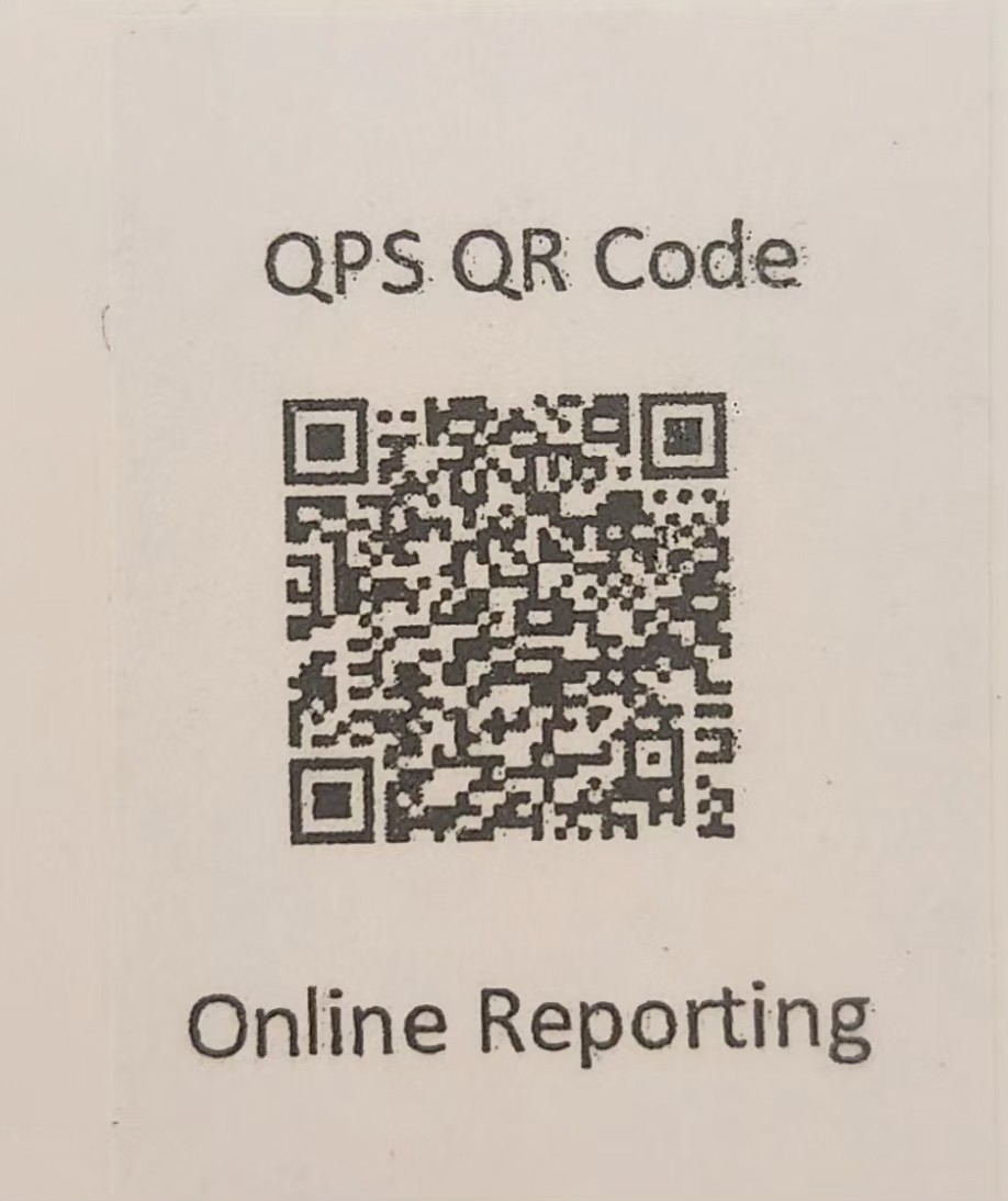 QPS QR code for online reporting to Queensland Police Service