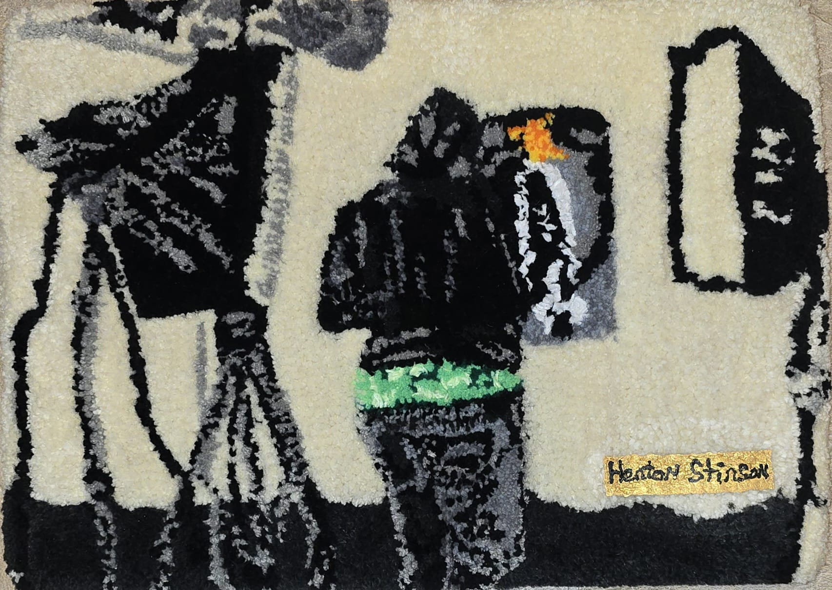 Capture the Moment When Possible — Tufted textile on woven backing cloth, 13 × 18 in, 2026 by Henton Stinson