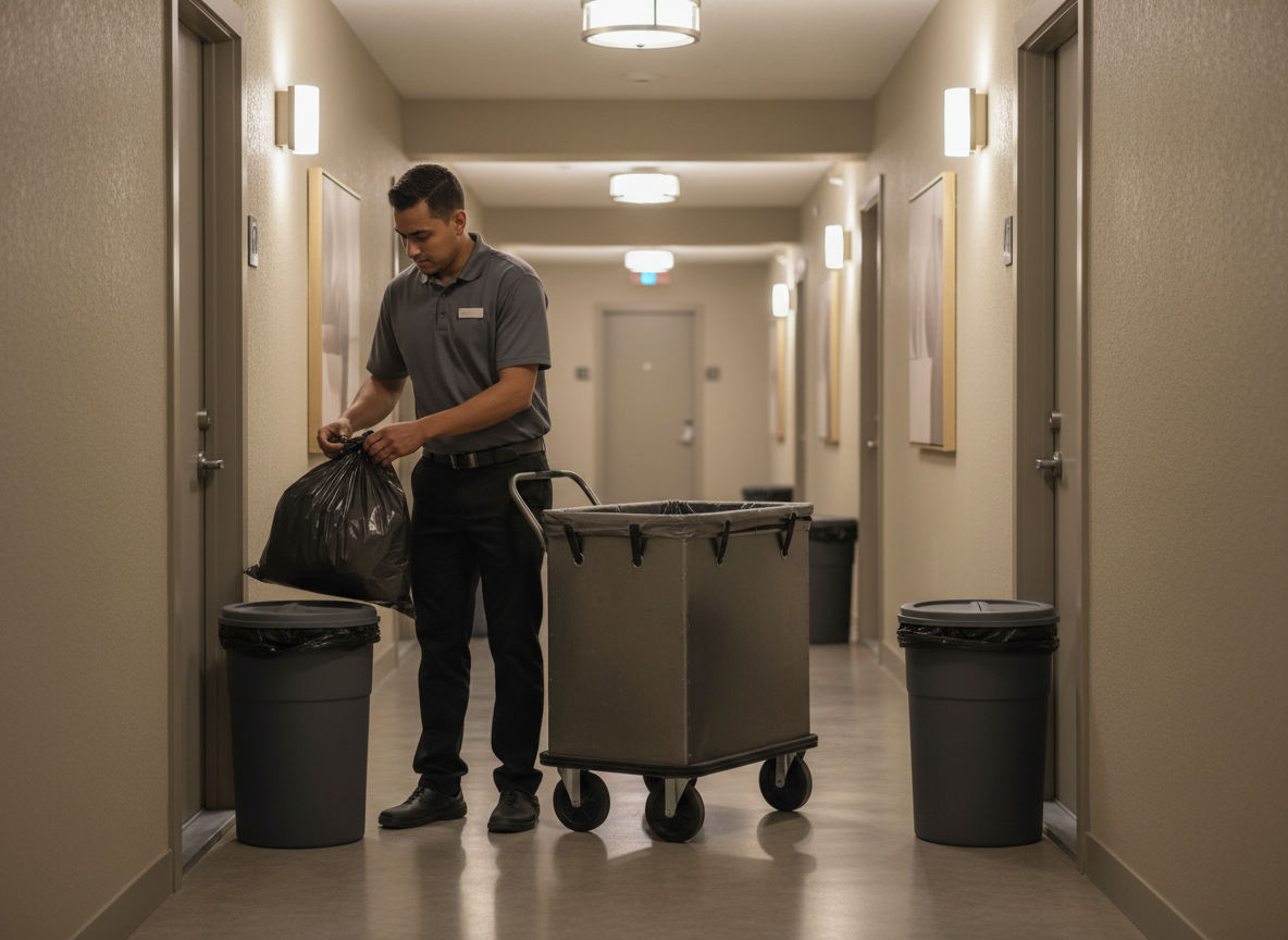 VCT tile floor strip and wax service