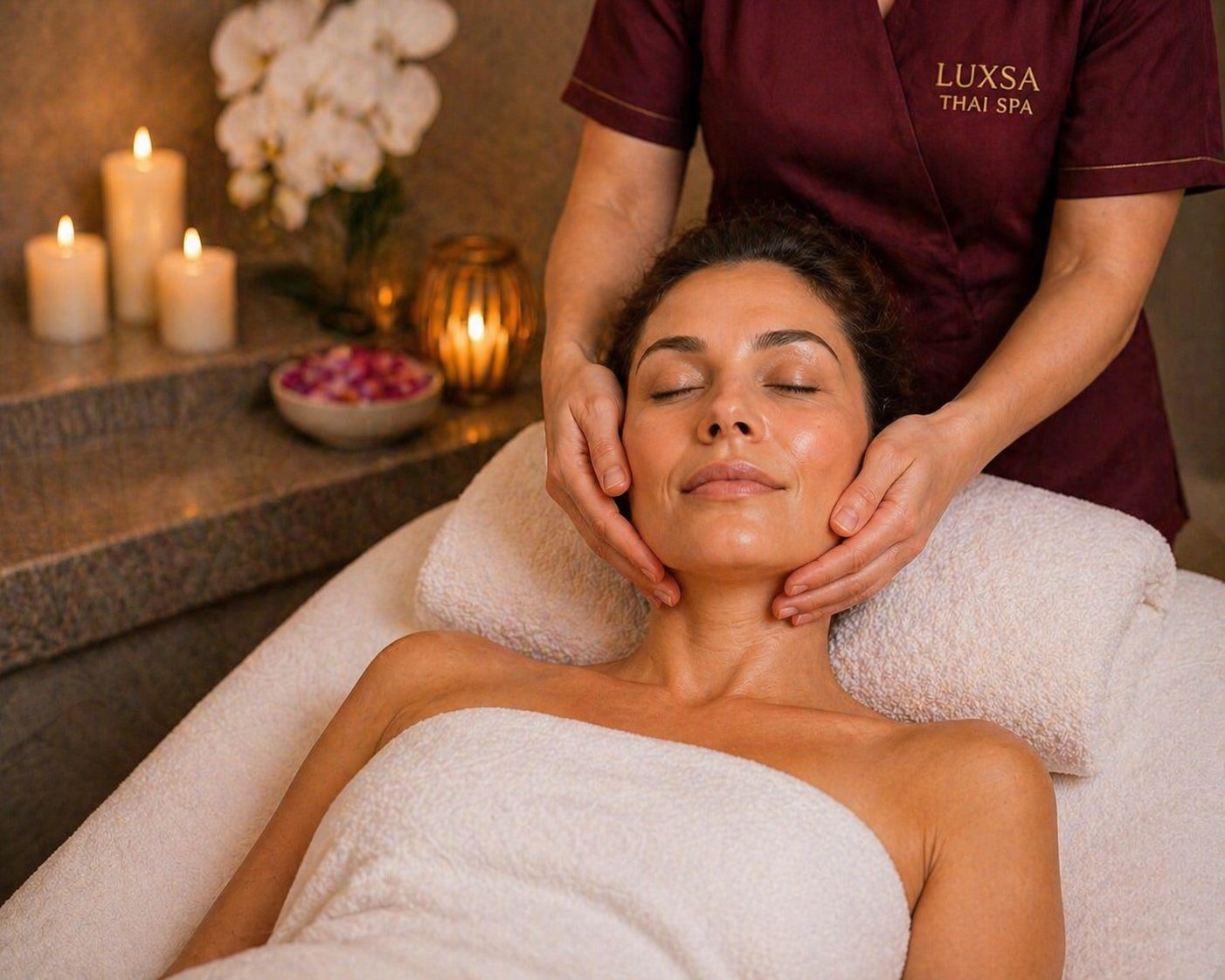 Facial massage at Luxsa Thai Spa