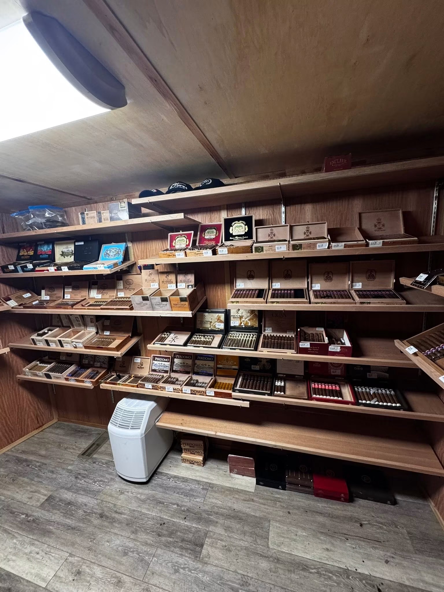 Premium cigars arranged in a humidor