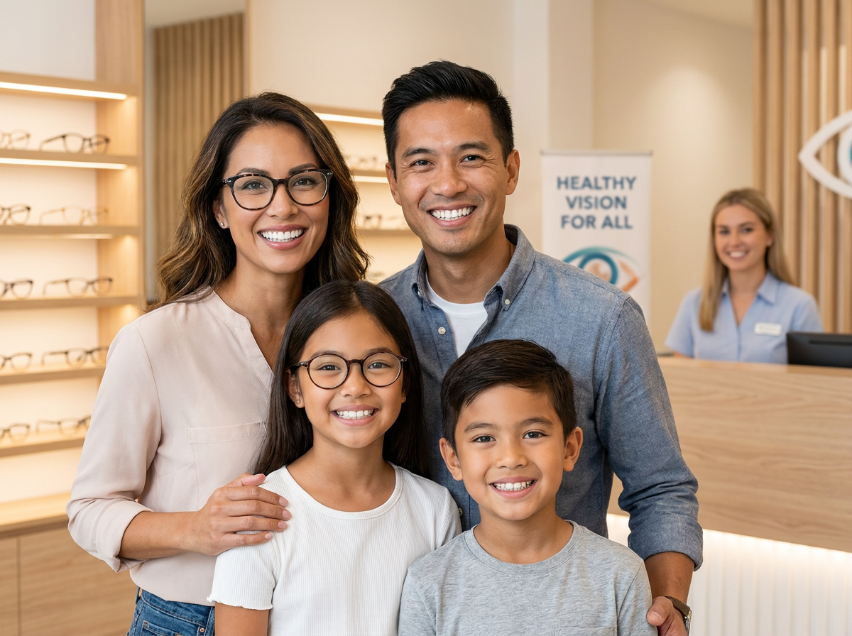 Happy family with bright smiles