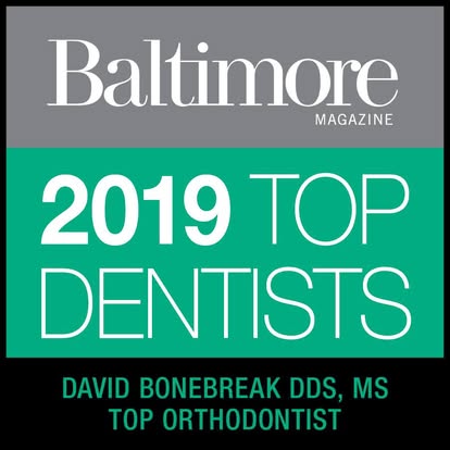 Baltimore Magazine Top Dentists 2019 – David Bonebreak DDS, MS – Top Orthodontist