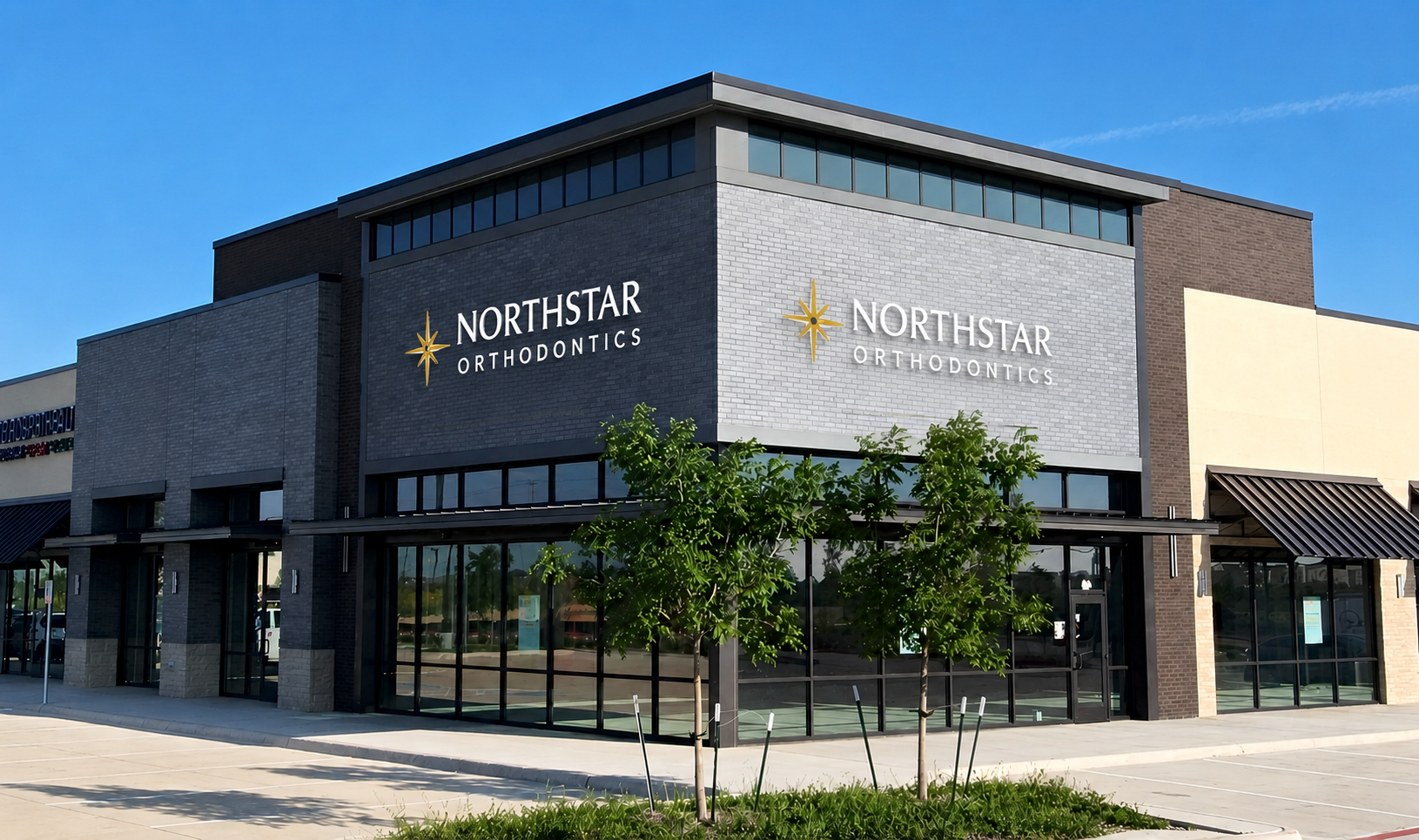 NorthStar Orthodontics office building with signage in Prosper, TX
