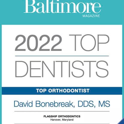Baltimore Magazine 2022 Top Dentists – David Bonebreak, DDS, MS – Top Orthodontist