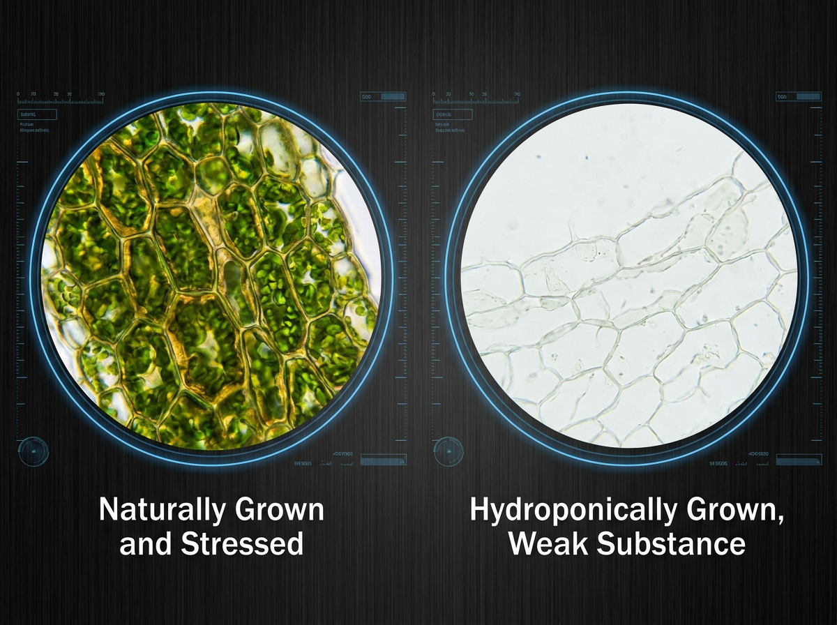 Microscope comparison of plant cell density