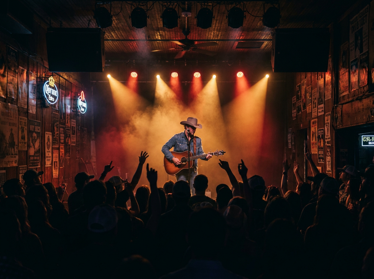 Country artist on stage