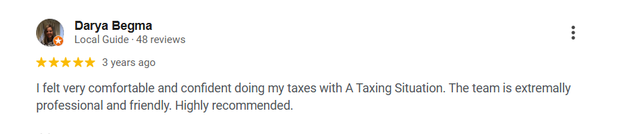 Google Review from Darya Begma - 5 stars