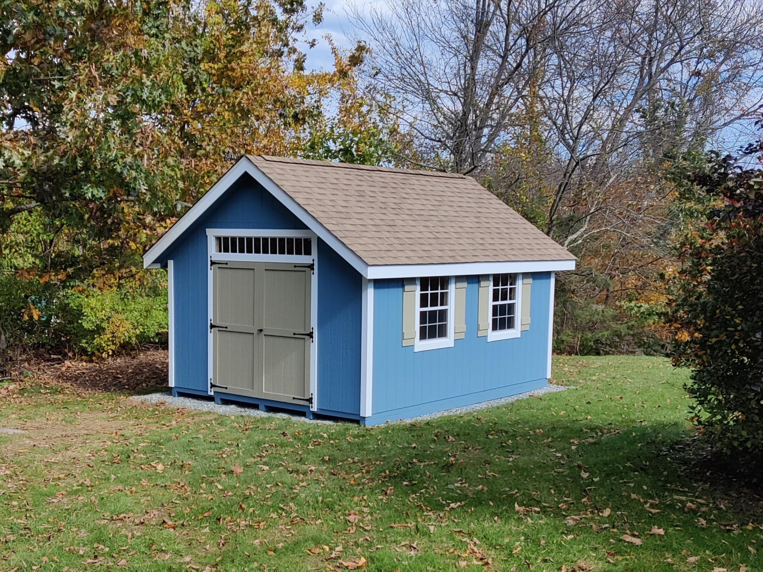 12' × 16' New England Country — real customer photo from Hometown Structures