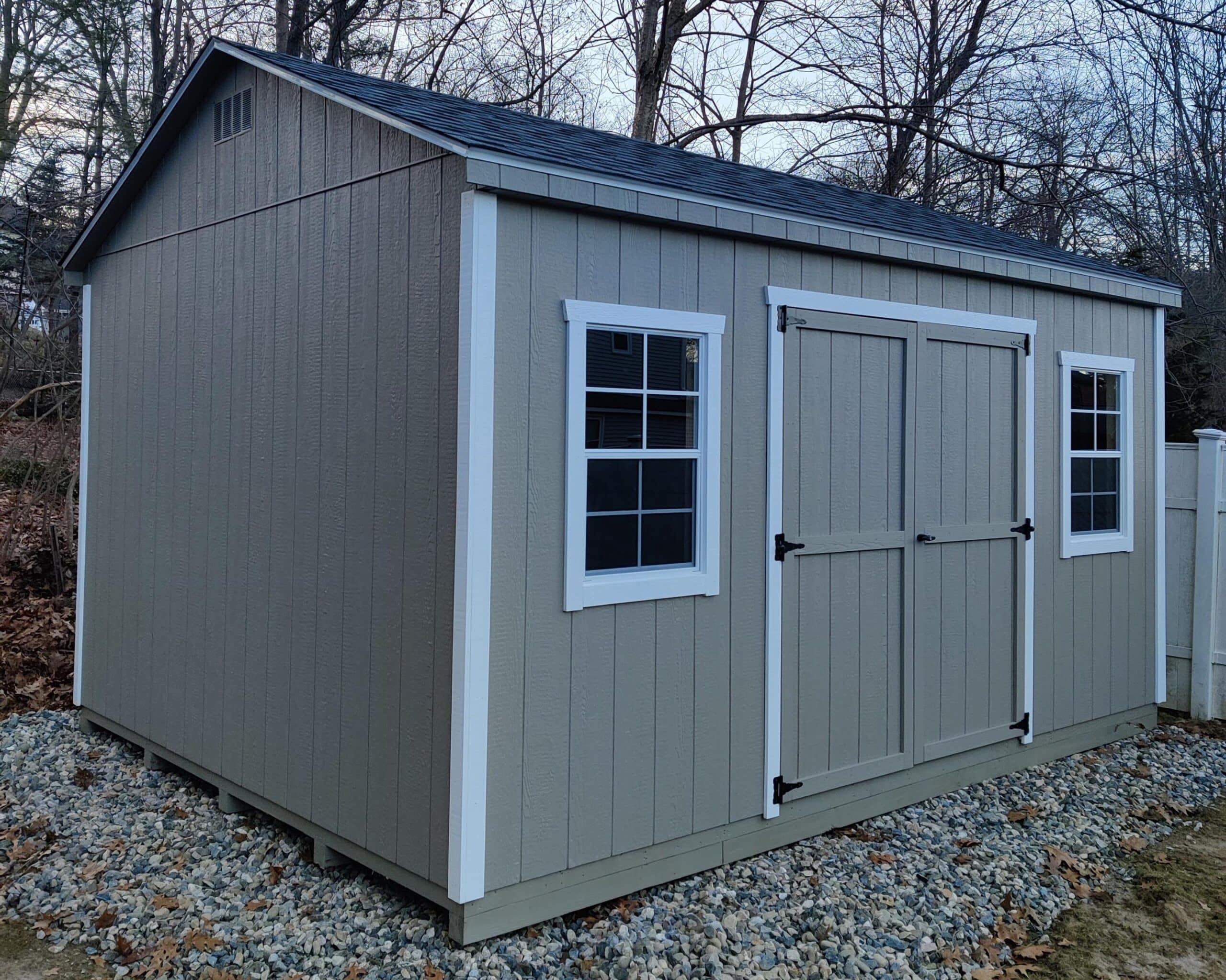 12' × 16' Econoline Ranch — real customer photo from Hometown Structures