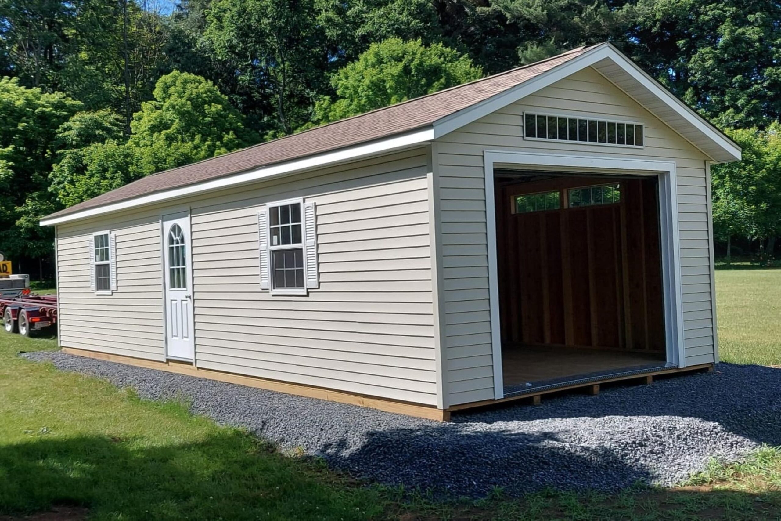 New England Ranch shed — real Hometown Structures Ranch photo, full shed