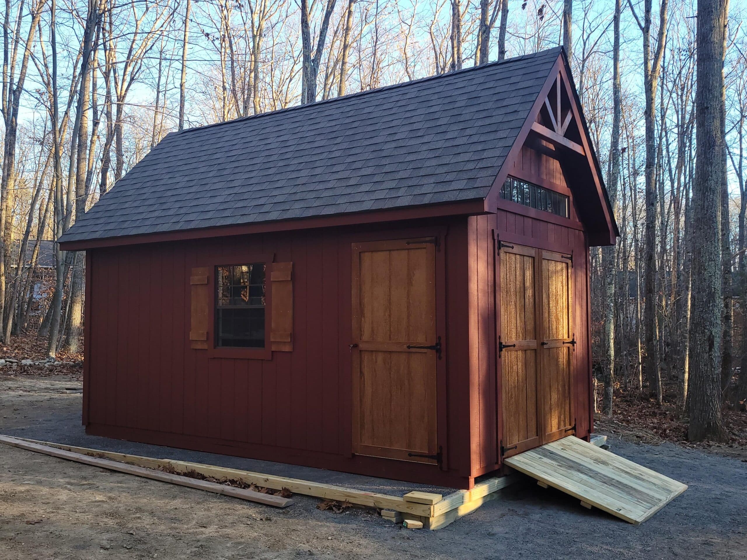 10' × 18' Homestead Hampshire — real customer photo from Hometown Structures