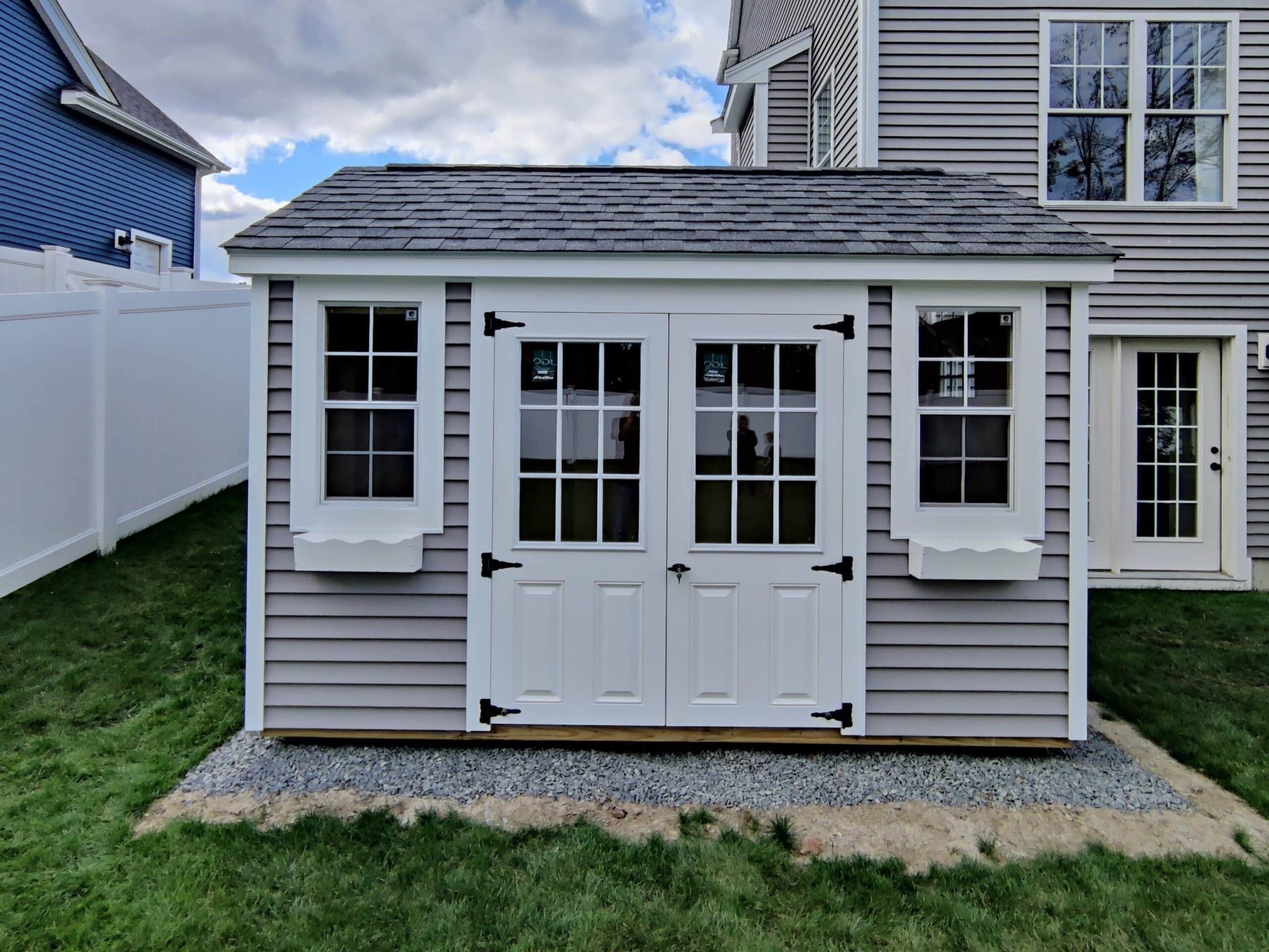 8' × 12' Keystone Cape — real customer photo from Hometown Structures