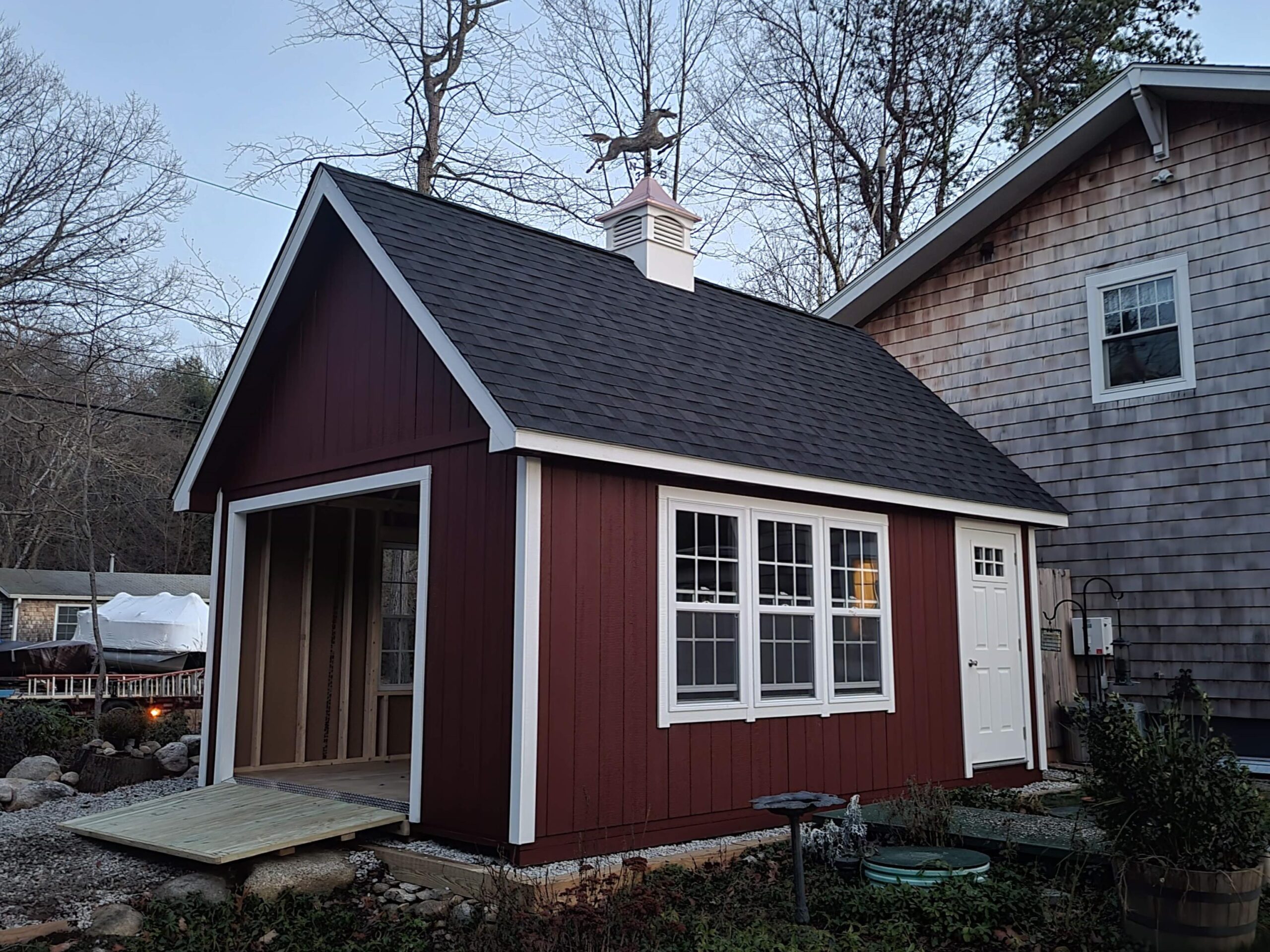 14' × 20' Homestead Hampshire — real customer photo from Hometown Structures