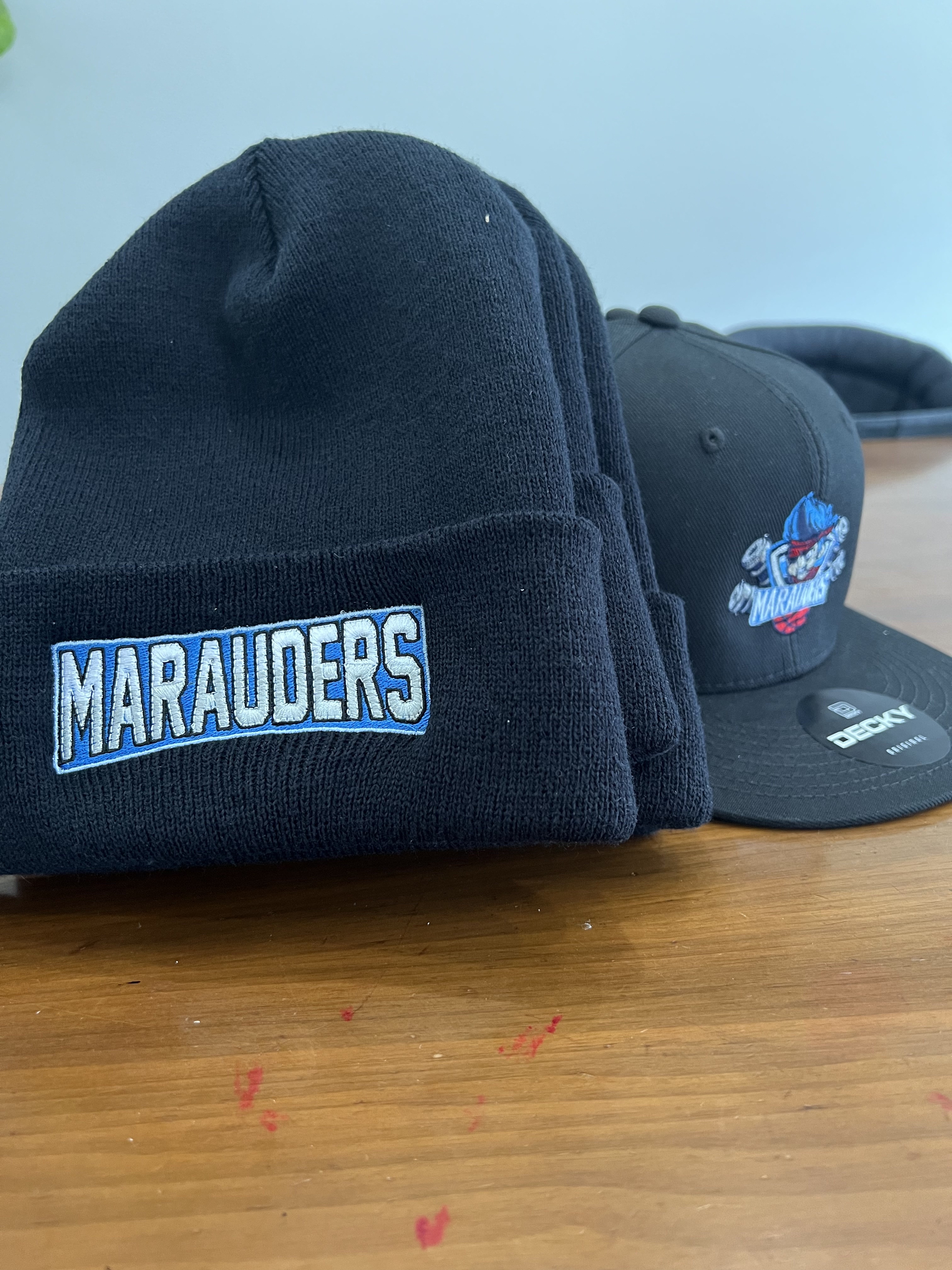 Marauders embroidered beanies and logo cap