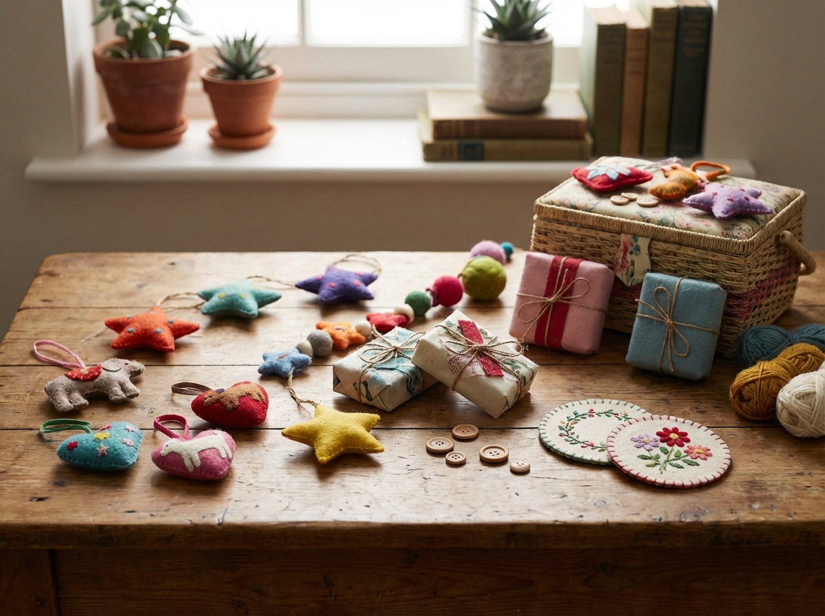 Handmade felt gifts and decorations