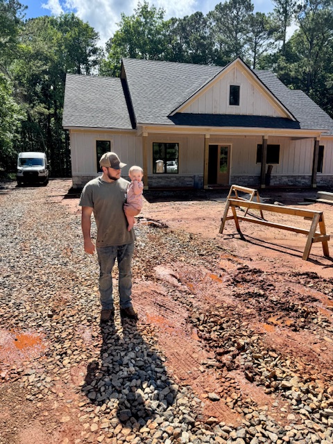 Custom home construction in progress in Roswell GA