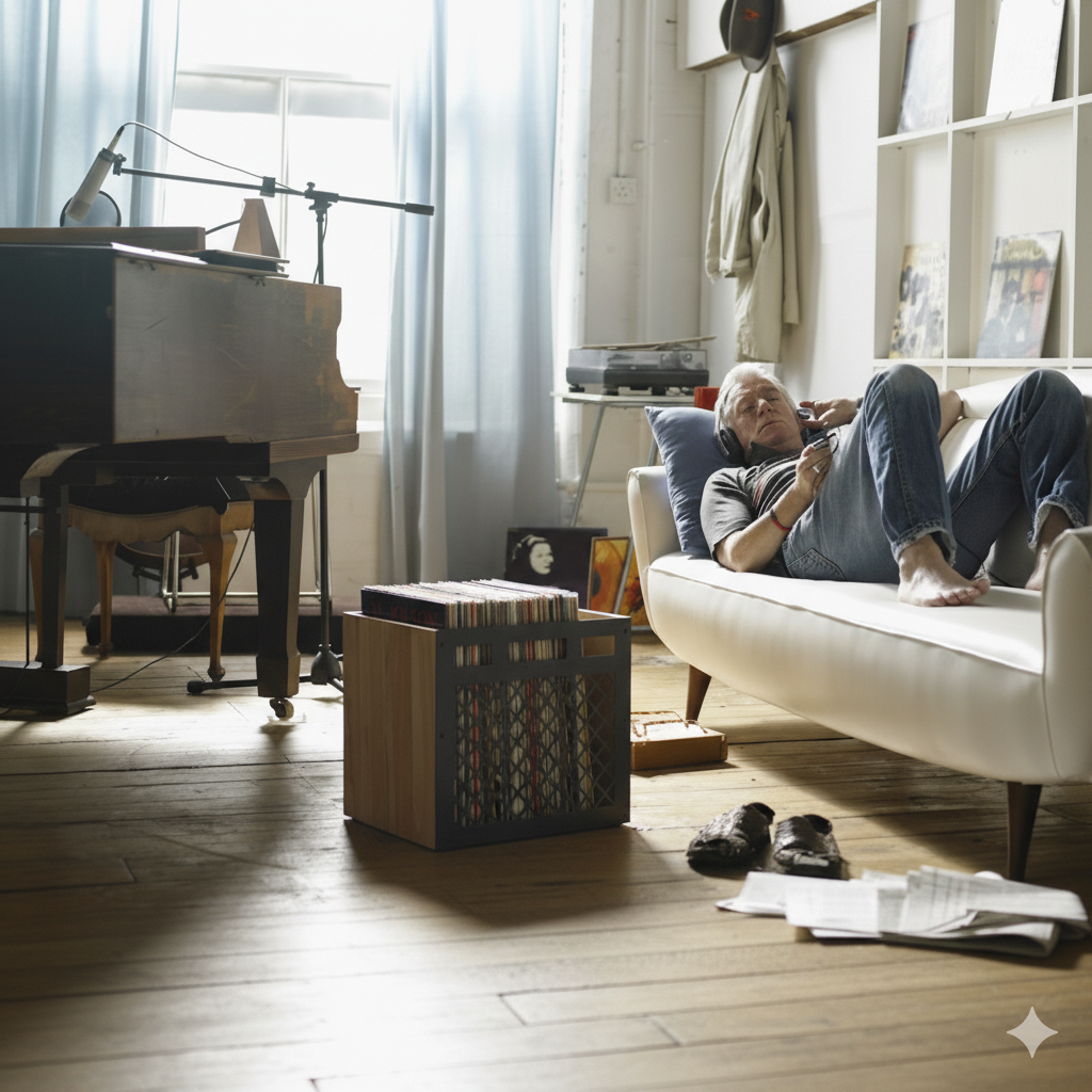 Relaxing vinyl listening experience with Keep Them Spinning modular storage