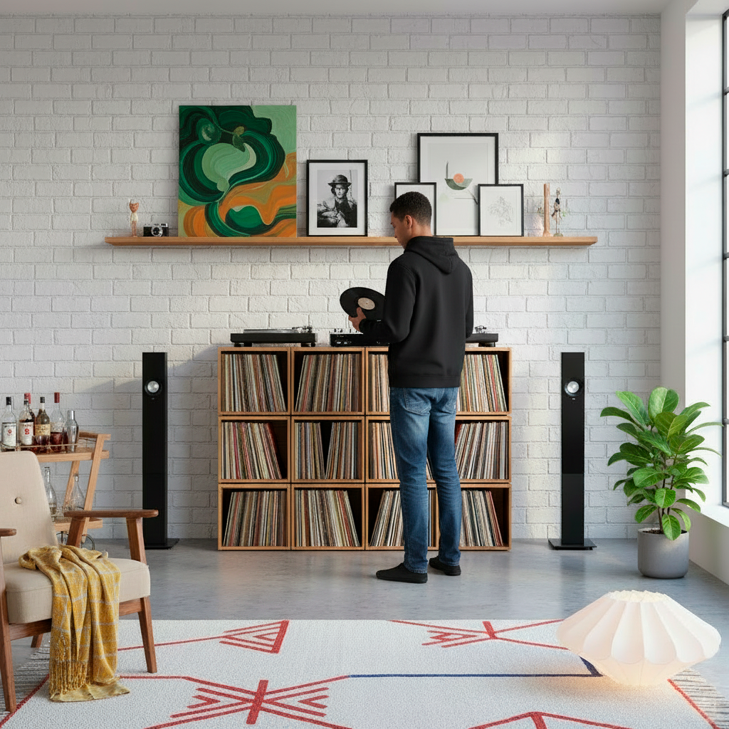 Keep Them Spinning Vinyl Storage aus nachhaltigem Paulownia-Holz