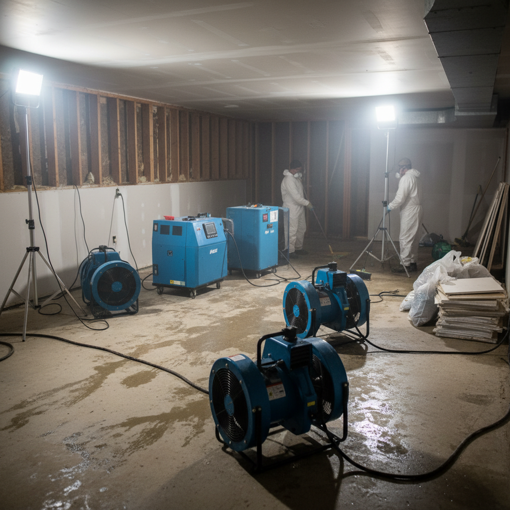 Residential basement water cleanup and repair