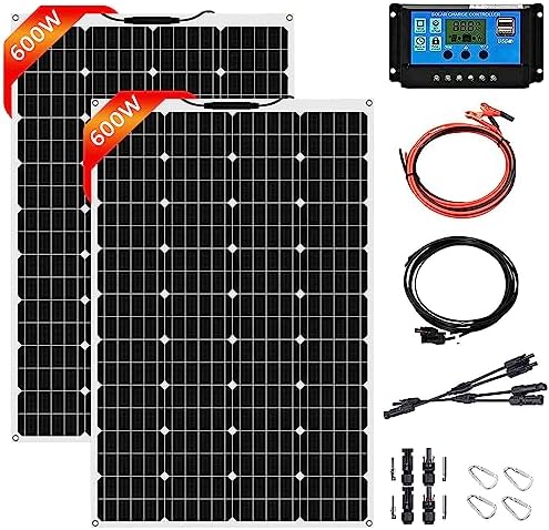 Solar Panels 5 1200W Flexible Monocrystalline Solar Panel Kit