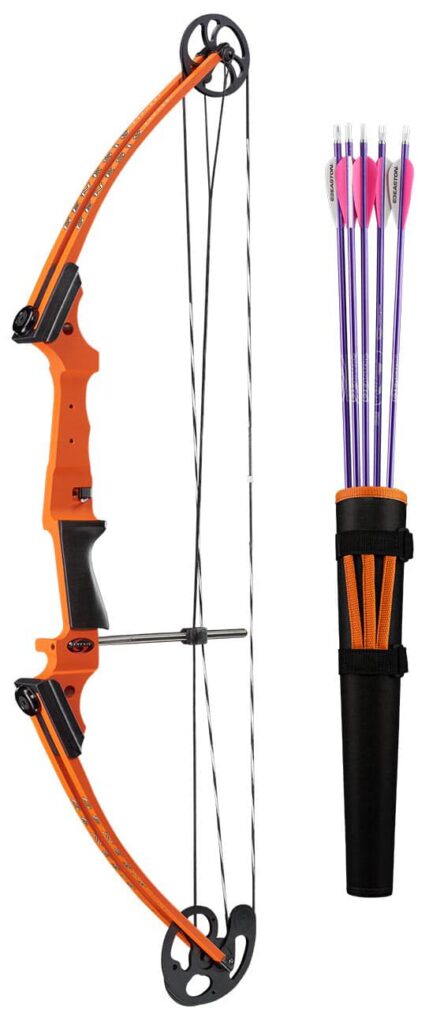 Genesis Compound Bow Kit with arrows and quiver for beginner archery youth training