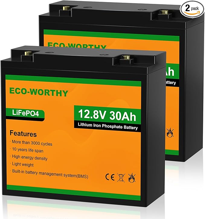 Batteries 3 ECO-WORTHY 12V 30Ah Battery 2-Pack