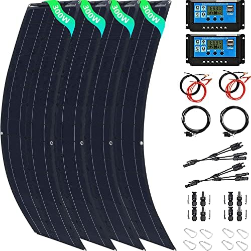 Solar Panels 3 1200 Watt Flexible Solar Panel Kit